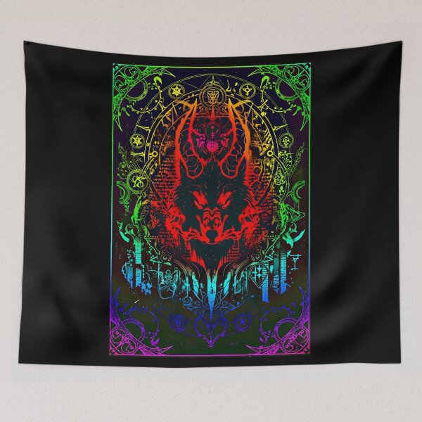 Item preview, Neon Spectrum Wolf Head – Psychedelic Occult Symbolism designed and sold by Neer arts.