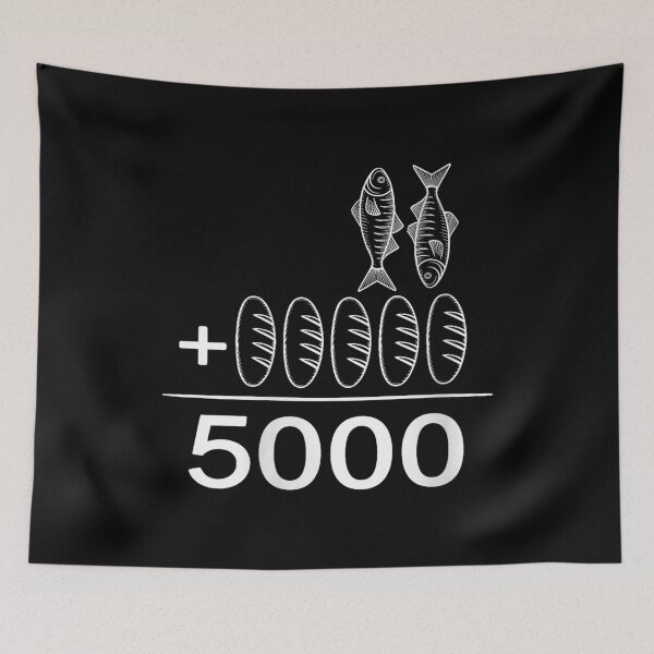 Item preview, 2 Fishes 5 Breads Jesus Feeds 5000 Christian Bible designed and sold by MaudWebe.