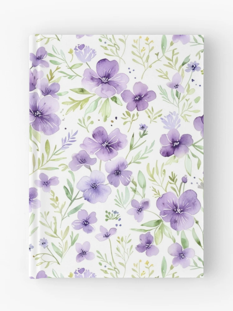 Thumbnail 1 of 3, Journal, Small Purple Flower Pattern designed and sold by CoolPixels.