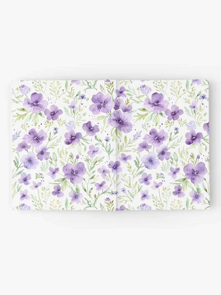 Thumbnail 2 of 3, Journal, Small Purple Flower Pattern designed and sold by CoolPixels.