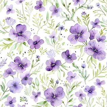Artwork thumbnail, Small Purple Flower Pattern by CoolPixels