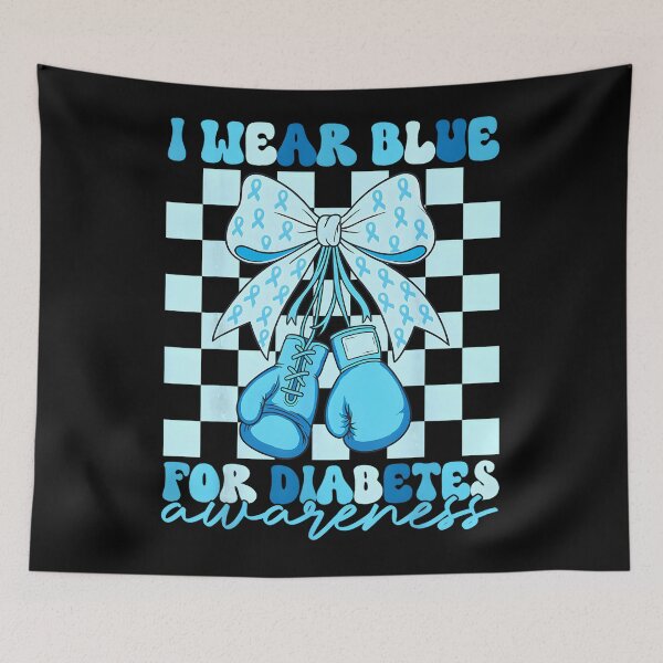 Item preview, I Wear Blue For Diabetes Awareness Coquette Boxing Gloves designed and sold by MatthewConer.
