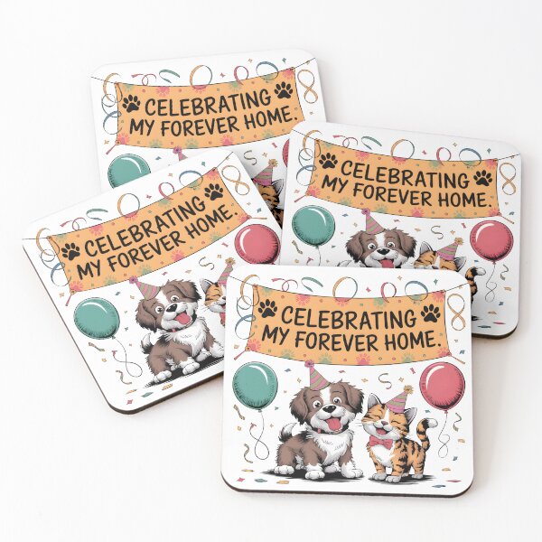 Item preview, Celebrating My Forever Home – Cute Rescue Pet Adoption for Animal Lovers designed and sold by CuteDesignables.