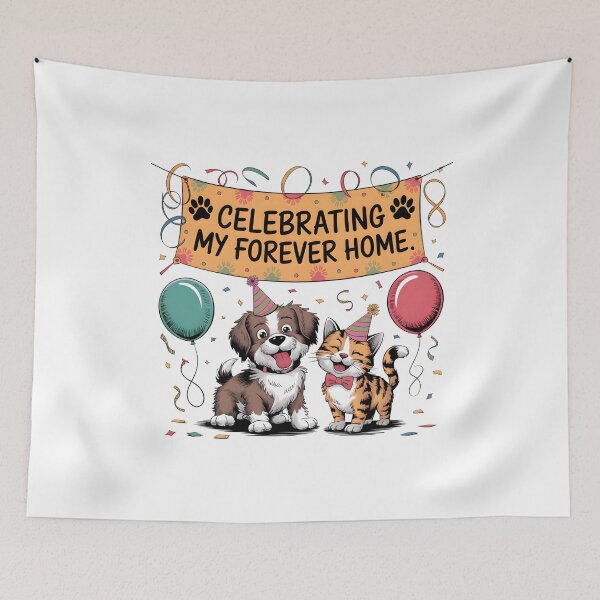 Item preview, Celebrating My Forever Home – Cute Rescue Pet Adoption for Animal Lovers designed and sold by CuteDesignables.
