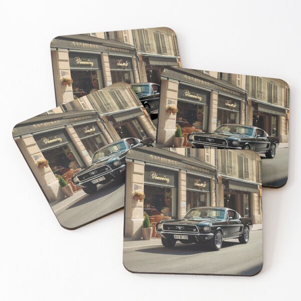 Item preview, Black Legend, Vintage 1965 Ford Mustang on the City Street designed and sold by BlareBlare.