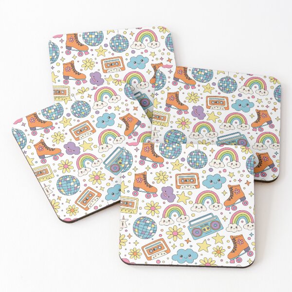 Item preview, Retro Roller Skate & Rainbow Pattern Design designed and sold by 0606PM.