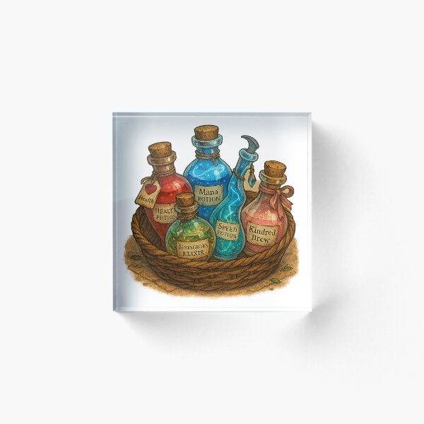 Item preview, Potion Collection Basket – Fantasy Alchemist Sticker & Print designed and sold by AlcheArtsStudio.