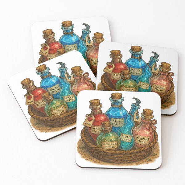 Item preview, Potion Collection Basket – Fantasy Alchemist Sticker & Print designed and sold by AlcheArtsStudio.