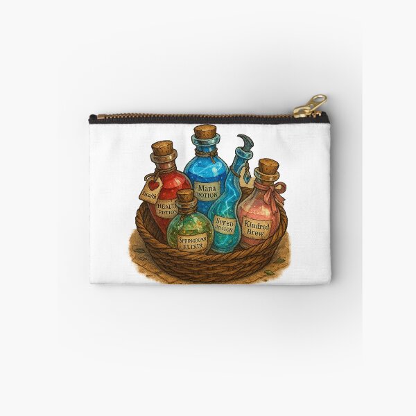 Item preview, Potion Collection Basket – Fantasy Alchemist Sticker & Print designed and sold by AlcheArtsStudio.