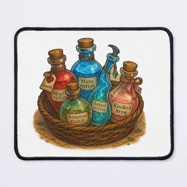 Item preview, Potion Collection Basket – Fantasy Alchemist Sticker & Print designed and sold by AlcheArtsStudio.