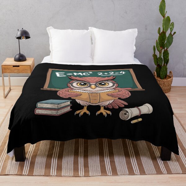 Item preview, Funny Saying E Equals MC Squared Owl Genius designed and sold by petrichorsworld.