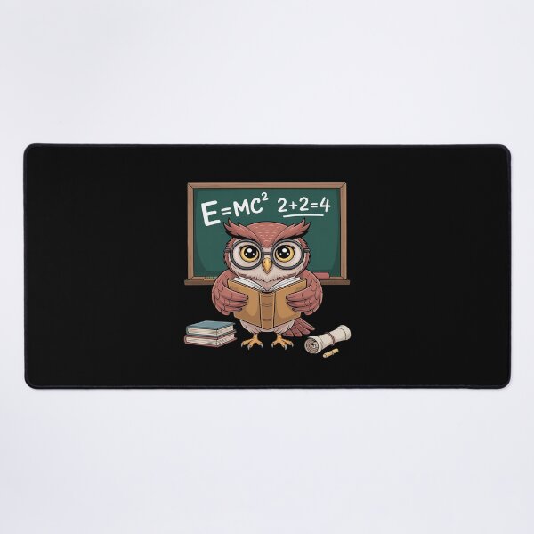 Item preview, Funny Saying E Equals MC Squared Owl Genius designed and sold by petrichorsworld.