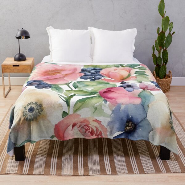 Item preview, Watercolor Wild Berry Garden Floral Pattern designed and sold by NoviaRobert.
