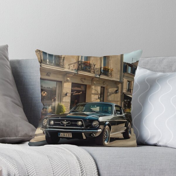 Item preview, Midnight Power, Classic Black 1965 Ford Mustang in the Retro Town designed and sold by BlareBlare.