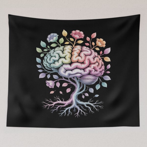 Item preview, Floral Anatomical Brain Tree Mental Health Awareness designed and sold by TyraYoung.