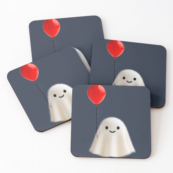 Item preview, Little ghost holding a red balloon designed and sold by FluffyGallery.