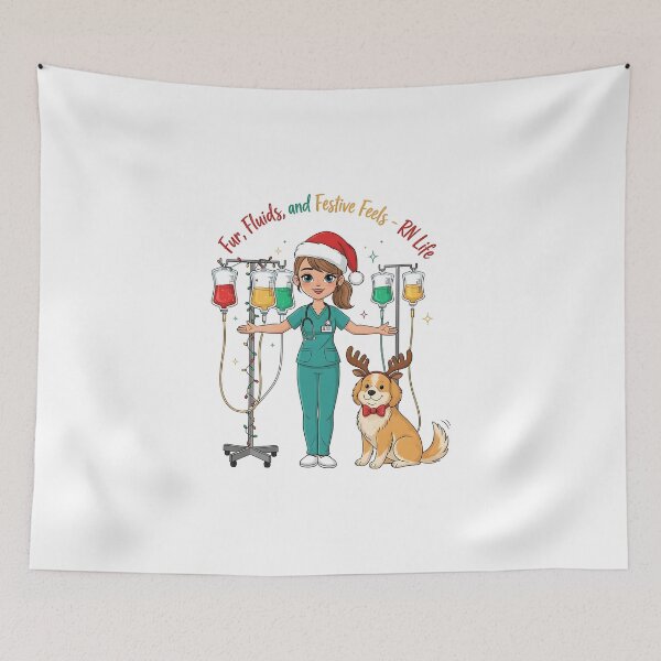 Item preview, Fur, Fluids and Festive Feels – Funny Christmas Nurse Dog Parent RN Life designed and sold by CuteDesignables.