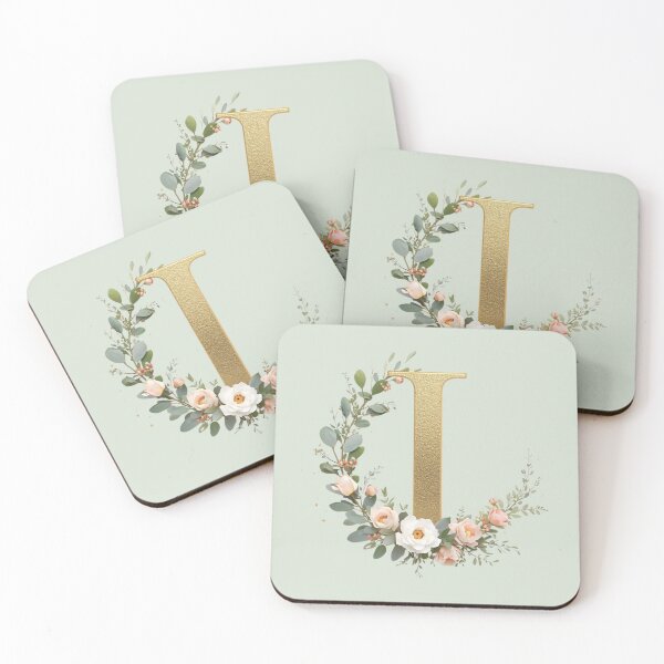 Item preview, Floral Gold Letter I Monogram – Coquette Christian Wall Art, Elegant Blush Rose Initial Print, Faith-Inspired Feminine Gift designed and sold by AmenAlways.