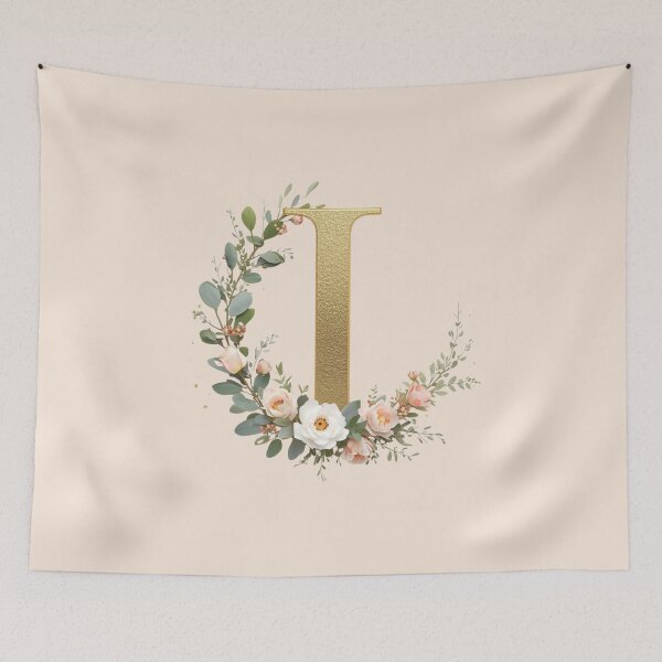 Item preview, Floral Gold Letter I Monogram – Coquette Christian Wall Art, Elegant Blush Rose Initial Print, Faith-Inspired Feminine Gift designed and sold by AmenAlways.