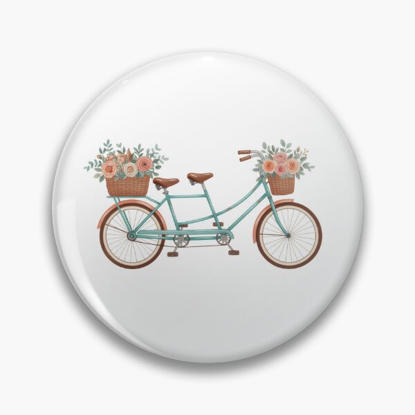 Item preview, Romantic Tandem Bicycle with Rustic Floral Baskets designed and sold by XM STOREZ .