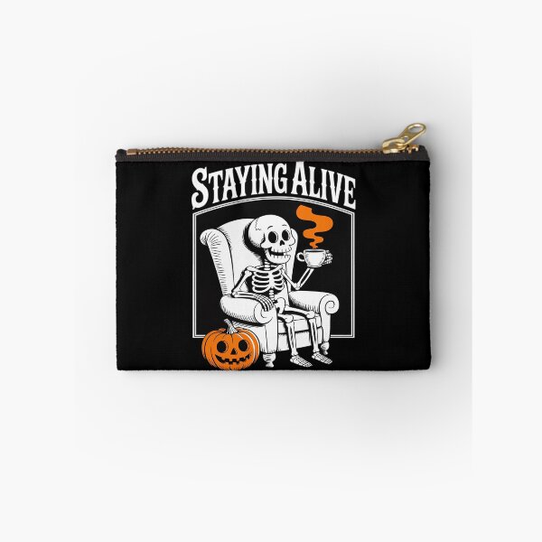 Item preview, Funny Skeleton Drinking Coffee Staying Alive Coffee Lovers designed and sold by KingsLife1994.