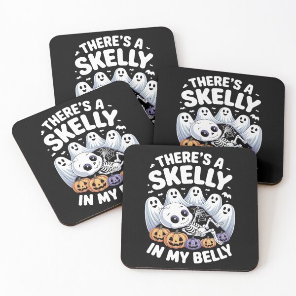 Item preview, Funny Skeleton There's Skelly in My Belly Pregnant Halloween designed and sold by KingsLife1994.