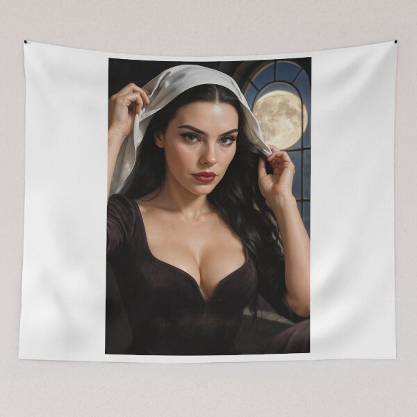 Item preview, Brunette with a veil super moon   designed and sold by CathryneDelamort.