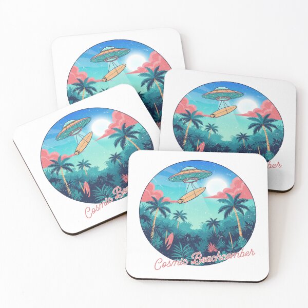 Item preview, Cosmic Beachcomber – Retro UFO Surf Adventure designed and sold by Kavya Art.