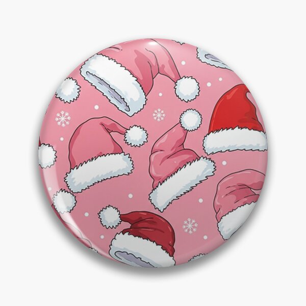 Item preview, Pink and Red Santa Hats Pattern – Festive Seamless Christmas Design with Snowflakes on Pink Background designed and sold by PixelVibe782.
