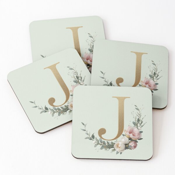 Item preview, Floral Gold Letter J Monogram – Coquette Christian Wall Art, Elegant Blush Rose Initial Print, Faith-Inspired Feminine Gift designed and sold by AmenAlways.