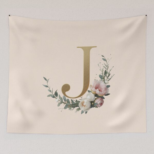 Item preview, Floral Gold Letter J Monogram – Coquette Christian Wall Art, Elegant Blush Rose Initial Print, Faith-Inspired Feminine Gift designed and sold by AmenAlways.
