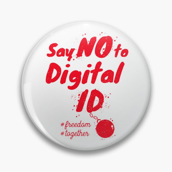 Item preview, Say No to Digital ID typographic protest design. Red designed and sold by SIR13.