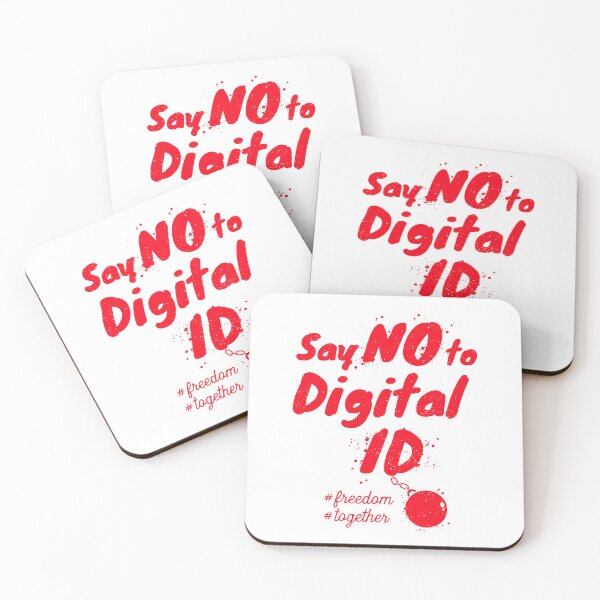 Item preview, Say No to Digital ID typographic protest design. Red designed and sold by SIR13.