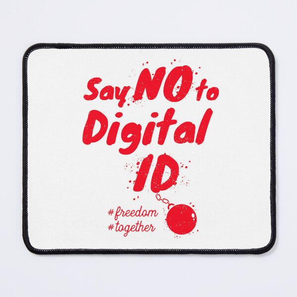 Item preview, Say No to Digital ID typographic protest design. Red designed and sold by SIR13.