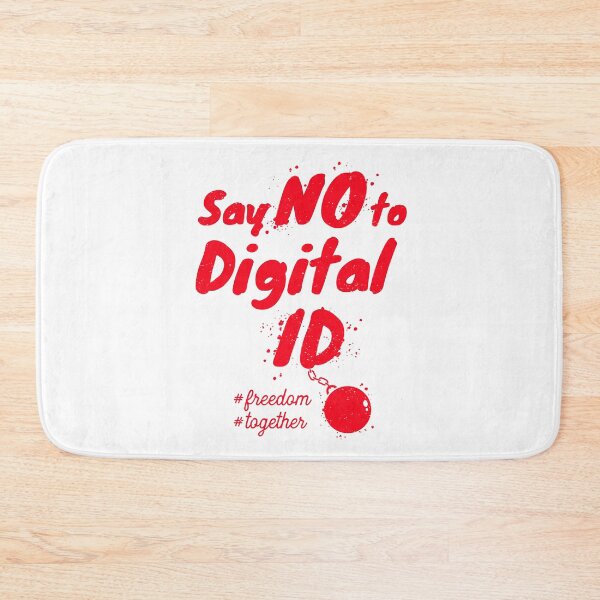 Item preview, Say No to Digital ID typographic protest design. Red designed and sold by SIR13.