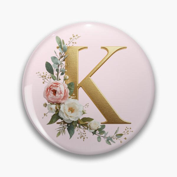 Item preview, Floral Gold Letter K Monogram – Coquette Christian Wall Art, Elegant Blush Rose Initial Print, Faith-Inspired Feminine Gift designed and sold by AmenAlways.