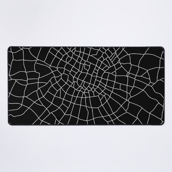 Item preview, White Line City Map – Minimalist Abstract Street Art on Black Background designed and sold by ZorianArt.