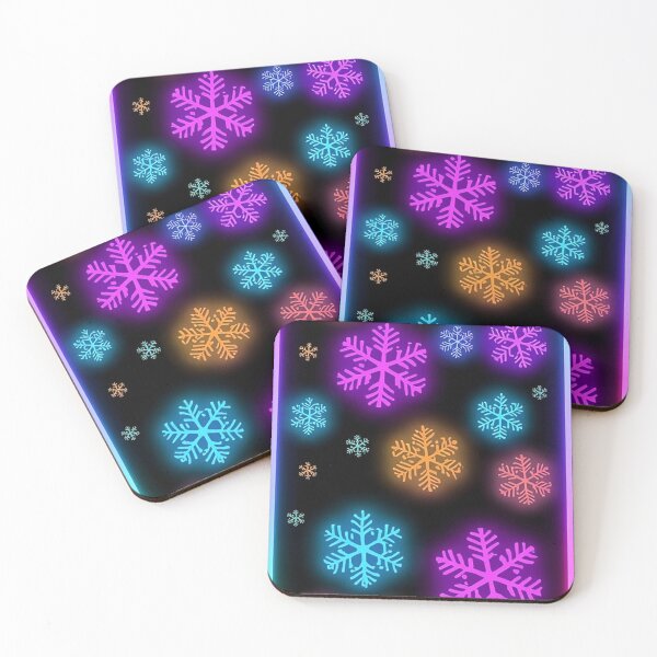 Item preview, Neon Snowflakes Smartphone Wallpaper – Vibrant Rainbow Glow Winter Screen with Glowing Snowflakes on Black Background designed and sold by PixelVibe782.