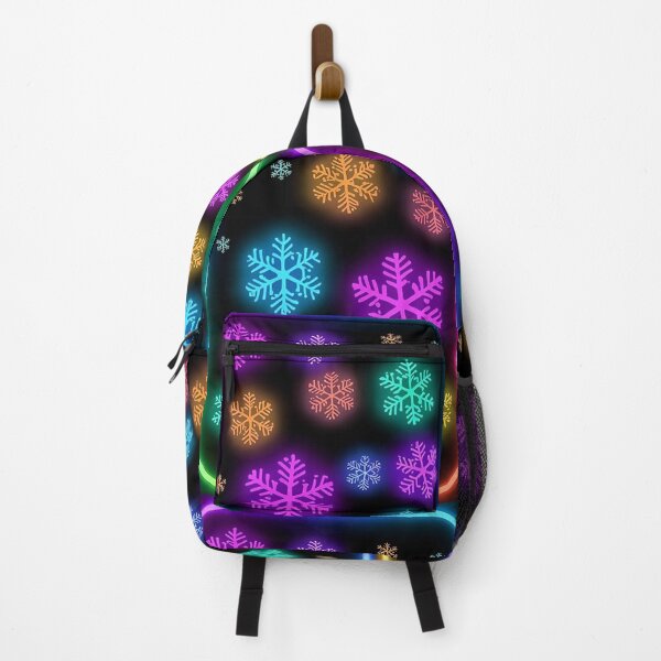 Item preview, Neon Snowflakes Smartphone Wallpaper – Vibrant Rainbow Glow Winter Screen with Glowing Snowflakes on Black Background designed and sold by PixelVibe782.
