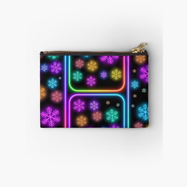Item preview, Neon Snowflakes Smartphone Wallpaper – Vibrant Rainbow Glow Winter Screen with Glowing Snowflakes on Black Background designed and sold by PixelVibe782.
