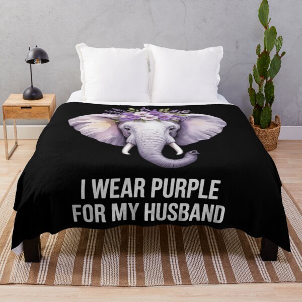 Item preview, I Wear Purple For My Husband Elephant Alzheimer Dementia designed and sold by papertaless.