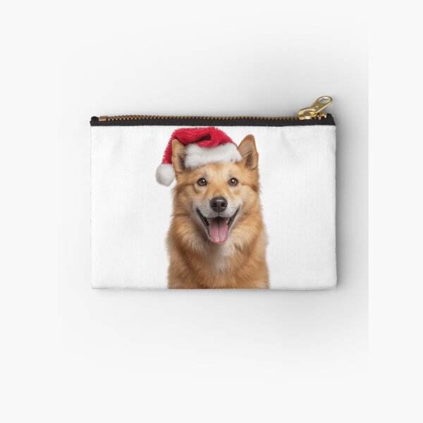 Item preview, Cute Finnish Spitz Christmas Art — Finnish Spitz Wearing Santa Hat designed and sold by LazyOwlStore.