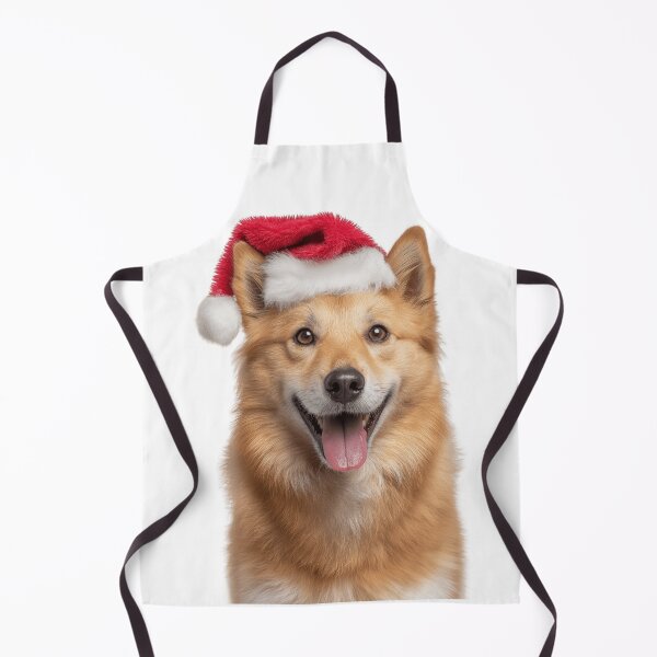 Item preview, Cute Finnish Spitz Christmas Art — Finnish Spitz Wearing Santa Hat designed and sold by LazyOwlStore.