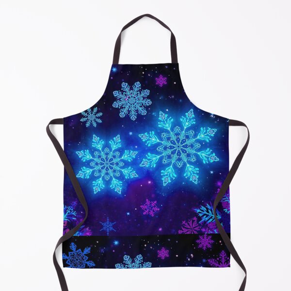 Item preview, Glowing Snowflakes Digital Art – Electric Blue Winter Night with Cosmic Snowflakes and Starry Background designed and sold by PixelVibe782.