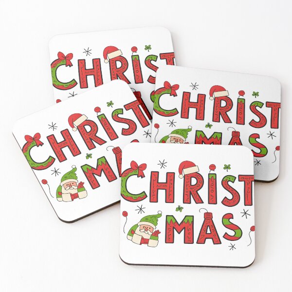 Item preview, Festive Christmas Greeting Graphic With Santa Claus And Colorful Holiday Letters On Black Background designed and sold by KanDa-Shop.