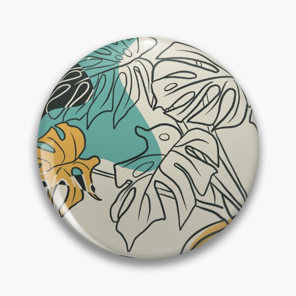 Item preview, Potted monstera bloc colours dark BG designed and sold by MaikatokDesigns.