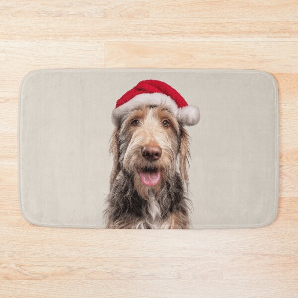 Item preview, Cute Otterhound dog Christmas Art — Otterhound dog Wearing Santa Hat designed and sold by LazyOwlStore.