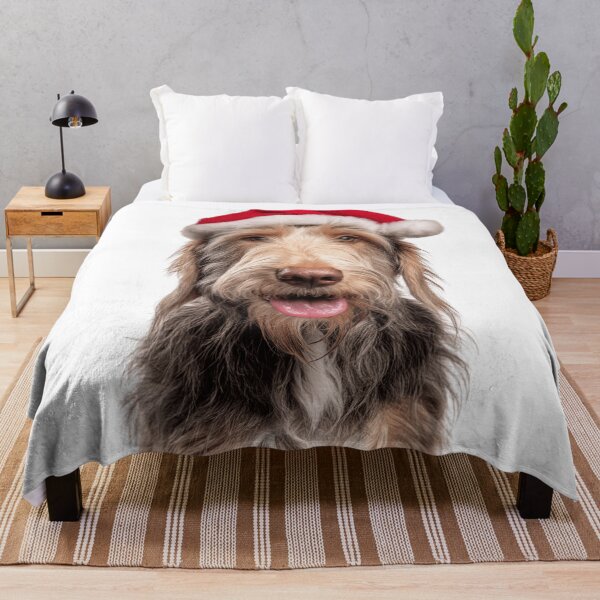Item preview, Cute Otterhound dog Christmas Art — Otterhound dog Wearing Santa Hat designed and sold by LazyOwlStore.