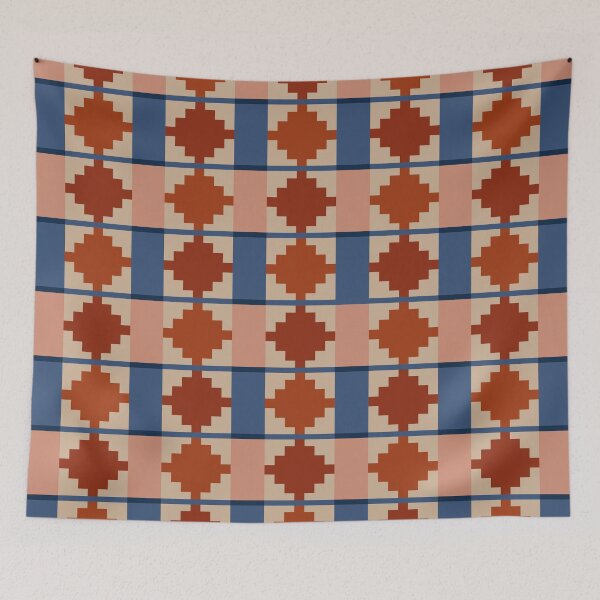 Item preview,  Retro Cozy Mid Mod Woven Basket Geometric Print designed and sold by enricadenicola.