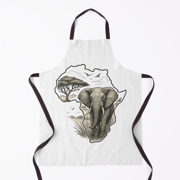 Item preview, "African Majesty – The Spirit of the Savannah | Elephant & Africa Outline T-Shirt" designed and sold by PrintedWithSoul.